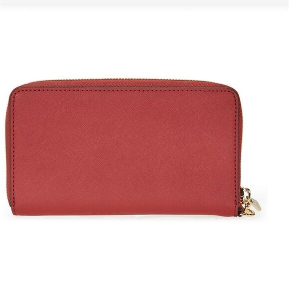 Michael Kors Jet Set Travel Large Smartphone Wristlet- Burnt Red - Picture 4 of 12